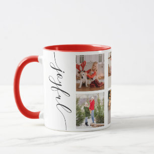 Caneca Foto de Script de Caligrafia de Natal Feliz