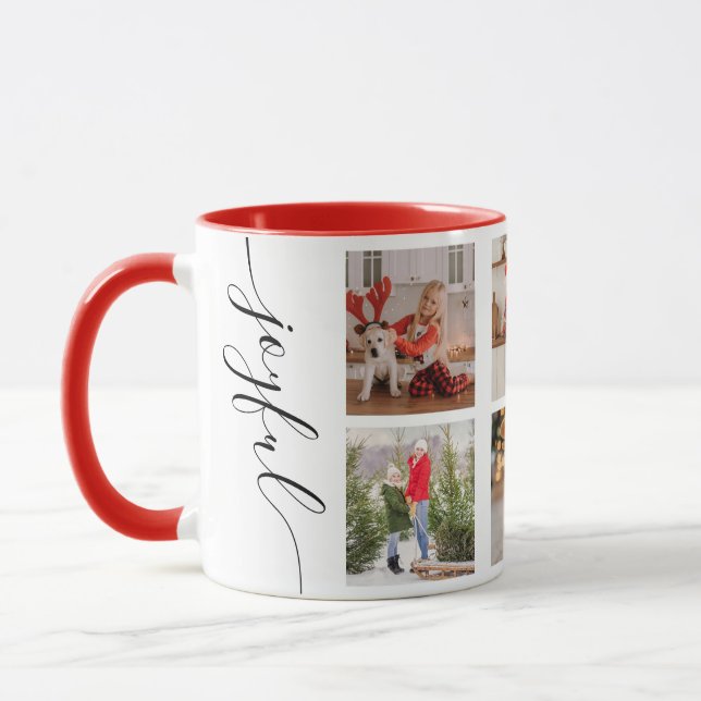 Caneca Foto de Script de Caligrafia de Natal Feliz (Esquerda)