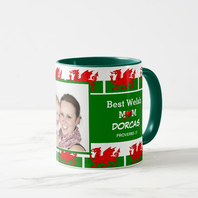 Caneca Foto de Sinalizador Personalizado de MÃE WELSH da  (Frente Esquerda)