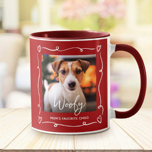 Caneca Foto do Cachorro A Filha Favorita da Mamãe Coraçõe