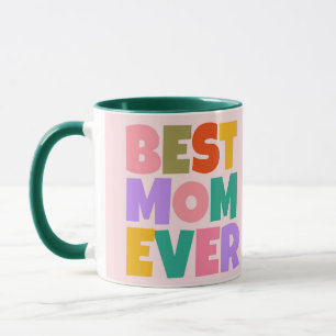 Caneca Foto do Dia de as mães Cor-de-Rosa Verde