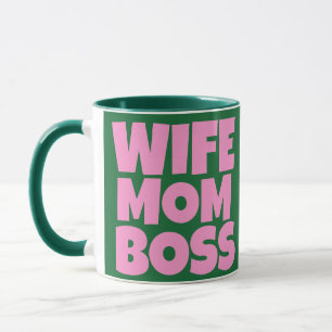 Caneca Foto do Dia de as mães Rosa Verde Funny