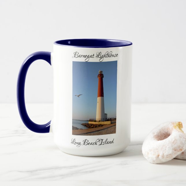 Caneca Foto do Farol Barnegat (Com Donut)