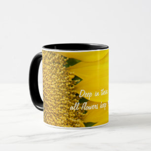Caneca Foto do Fim-Acima do girassol e citações
