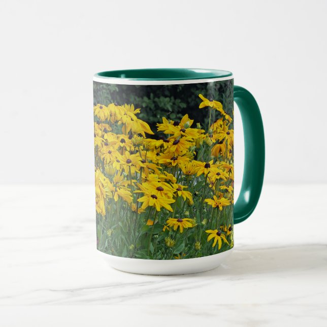 Caneca Foto do Jardim Floral Yellow Daisies (Frente Esquerda)