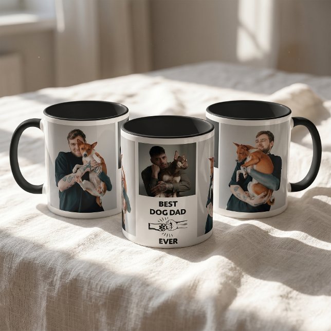 Caneca Foto do Melhor Pai de Cachorro Moderno (Criador carregado)
