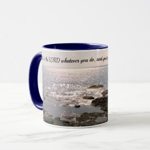Caneca Foto do Oceano Atlântico com sucesso de Bíblia Ver