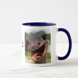 Caneca Foto do Pássaro de Ostrich Engraçado O que se Pass