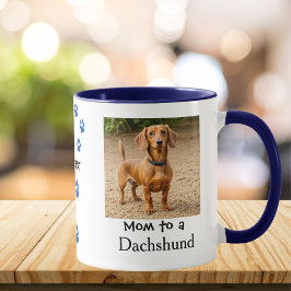 Caneca Foto do Pet Dachshund Pata Azul Personalizar