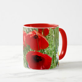 Caneca Foto do Red Poppy, Cottage Garden