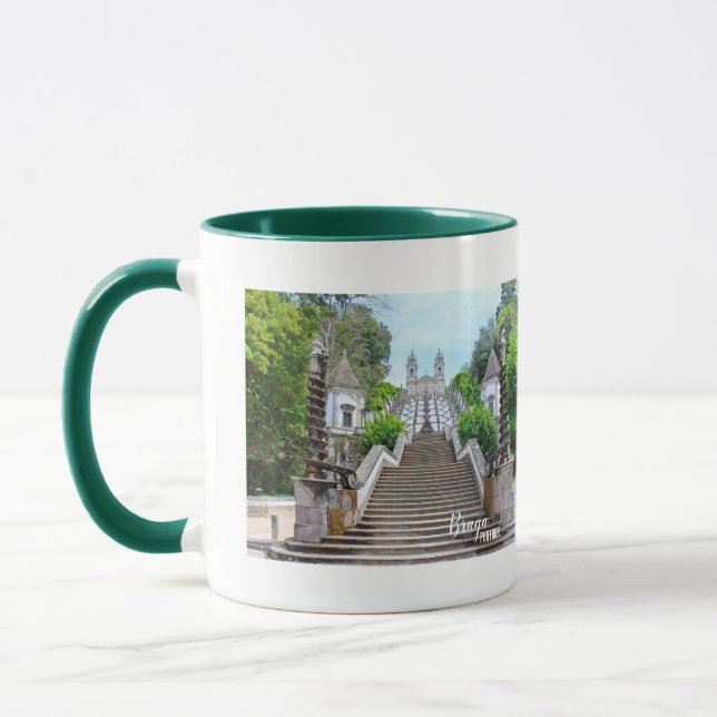 Caneca Foto do Santuário de Bom Jesus Braga, com oração (Esquerda)