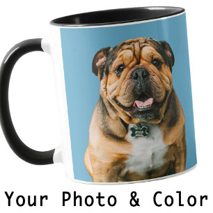 Caneca Foto do seu cão Cor personalizada Presente fofo pa