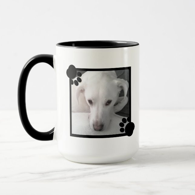 Caneca Foto do Único Labrador Retriever Mix Dog Black (Esquerda)