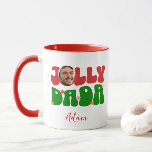Caneca Foto e nome personalizado do Retro Jolly Dada no N