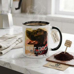 Caneca Foto em aquarela de Labrador preto moderno Melhor