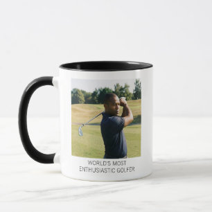 Caneca Foto Engraçada de Golfe Personalizada para Pai Ent