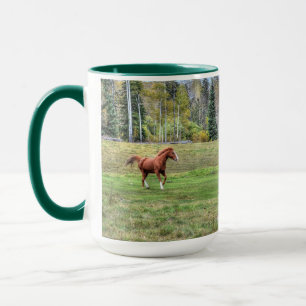 Caneca Foto equina de amante de cavalos em um rancho BC