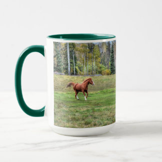 Caneca Foto equina de amante de cavalos em um rancho BC