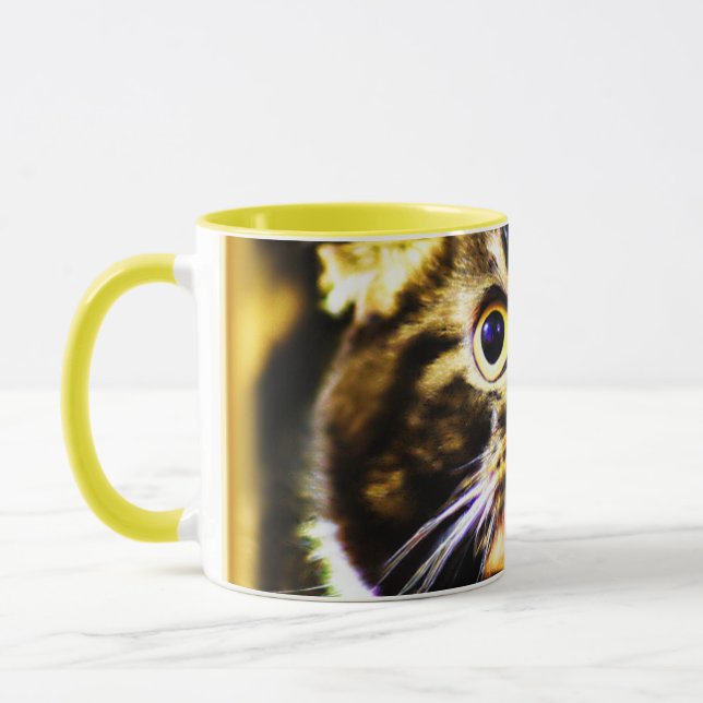 Caneca Foto Hilariante de um Gato Engraçado. Compre agora (Esquerda)