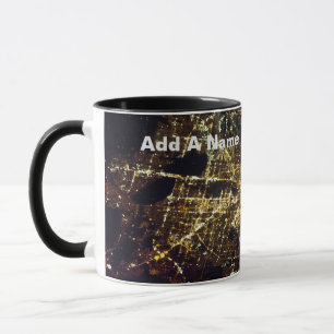 Caneca Foto ISS da NASA. Houston Tx à Noite,