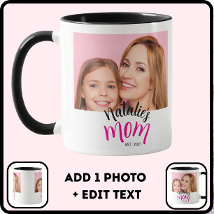 Caneca Foto Mãe Estabeleceu Nome da Criança Ano Personali