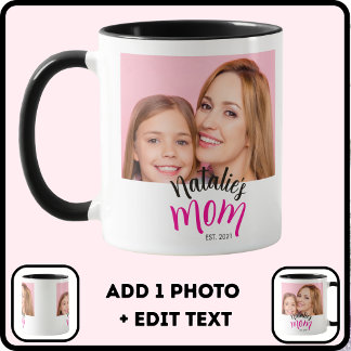 Caneca Foto Mãe Estabeleceu Nome da Criança Ano Personali