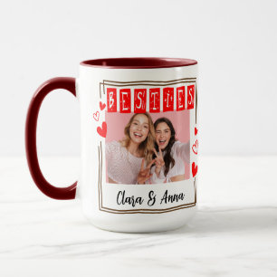 Caneca Foto Mínima Moderna de Melhores Amigos de Chic Fot