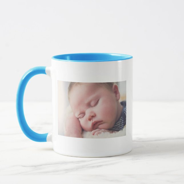 Caneca Foto, Nome e Data do Novo Bebê Personalizado (Esquerda)