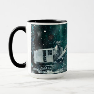 CANECA FOTO NOROESTE DA FANTASIA DO INVERNO DO GUINDASTE
