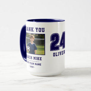 Caneca Foto Número Nome da Equipe Obrigado Treinad