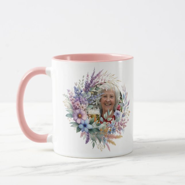 Caneca FOTO Oferece Dia de as mães Aniversário Floral Mel (Esquerda)
