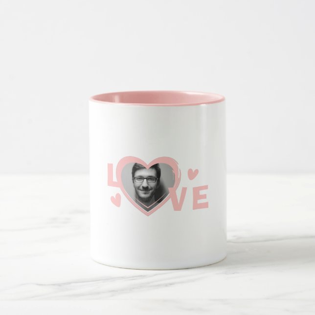 Caneca Foto personalizada da forma de amor (Centro)