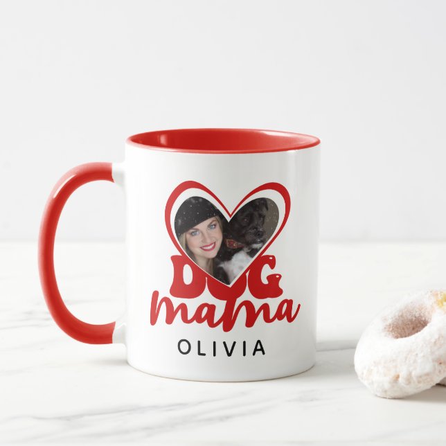Caneca Foto personalizada da mãe de cachorro (Com Donut)