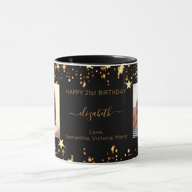 Caneca Foto personalizada de aniversário - melhores amigo (Centro)