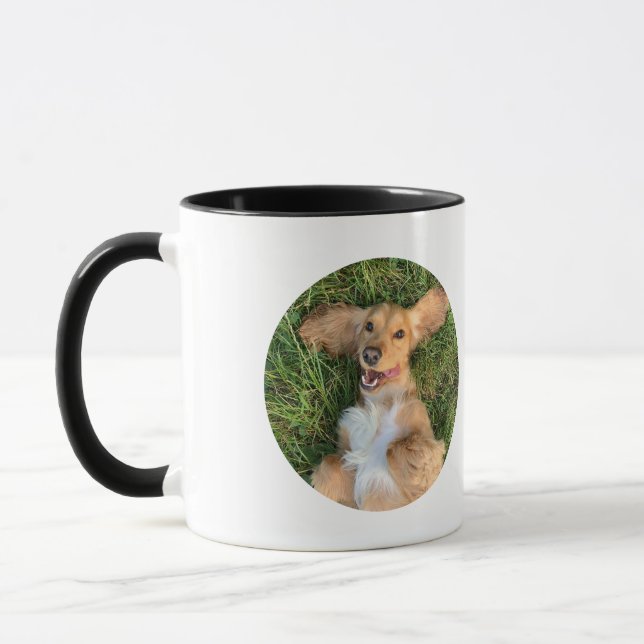 Caneca Foto Personalizada de Cachorro com Texto | Present (Esquerda)