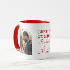 Caneca Foto personalizada de citação de amor engraçado e 