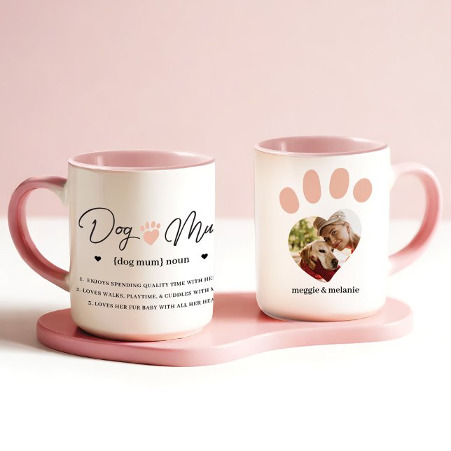 Caneca Foto personalizada de definição personalizada de M (Fun Humorous Dog Mum Personalized Definition Photo Mug)