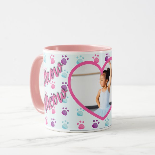 Caneca Foto Personalizada De Gato De Miow Kitty (Frente Esquerda)