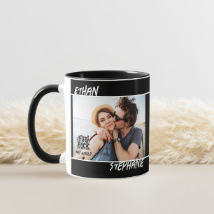 Caneca Foto Personalizada de Grunge Preto Você Balança Me