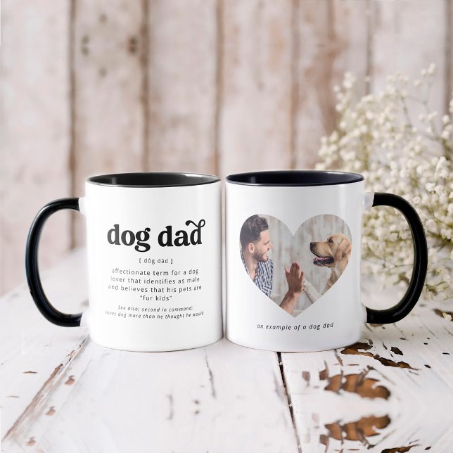Caneca Foto personalizada de Pai de cão e Mug de texto (Criador carregado)