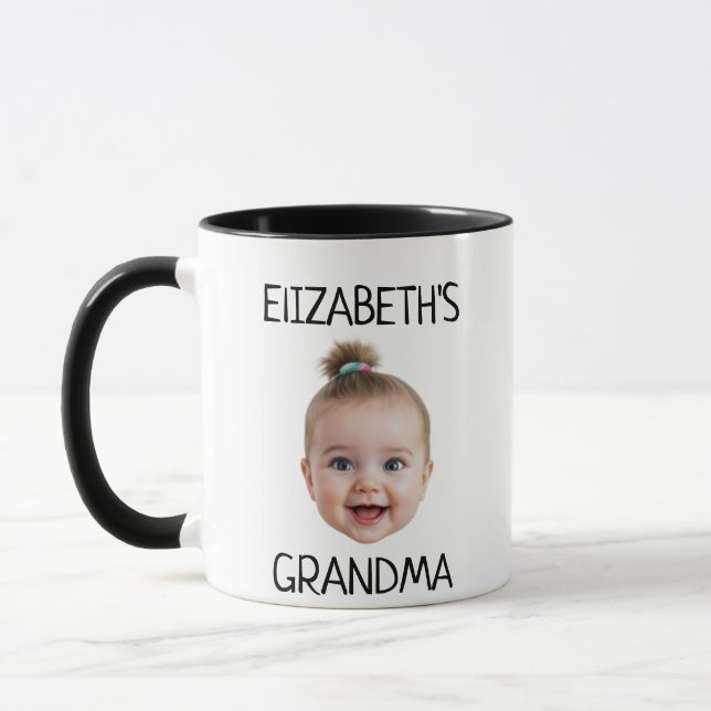 Caneca Foto personalizada de rosto de bebê bonitinho Foto (Esquerda)