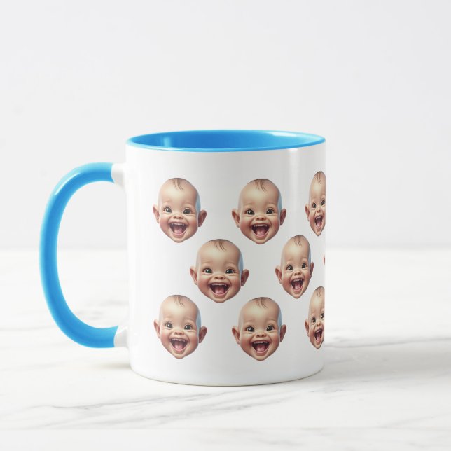 Caneca Foto Personalizada De Rosto De Bebê Cute (Esquerda)