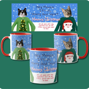 Caneca Foto personalizada de seus gatos em suéteres de Na