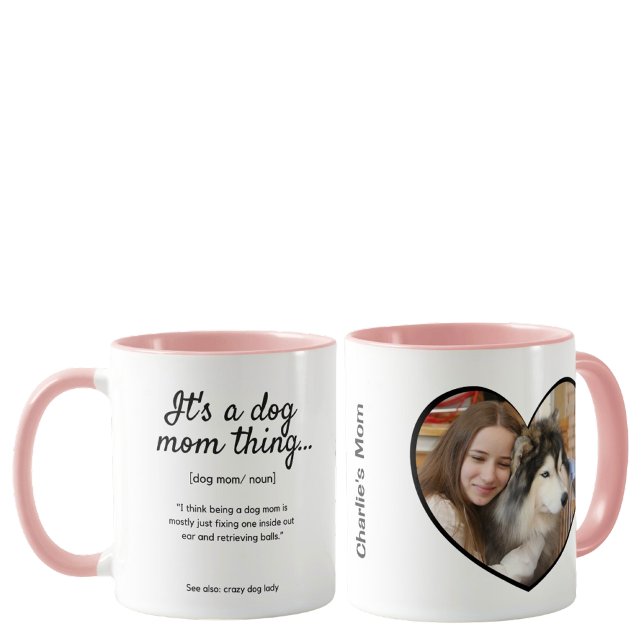 Caneca Foto personalizada do cão do dia das mães e citaçã (Criador carregado)