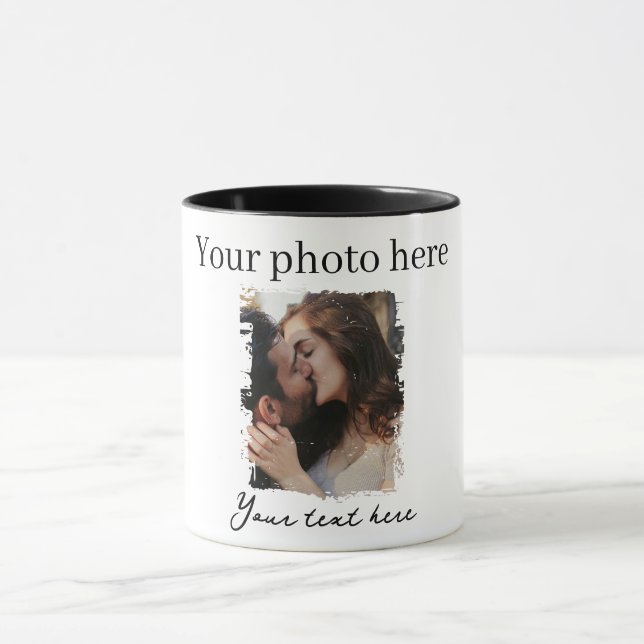 Caneca Foto personalizada do Casal gráfico (Centro)