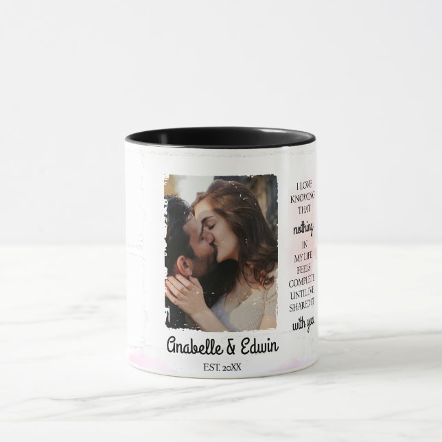 Caneca Foto personalizada do Casal gráfico (Centro)