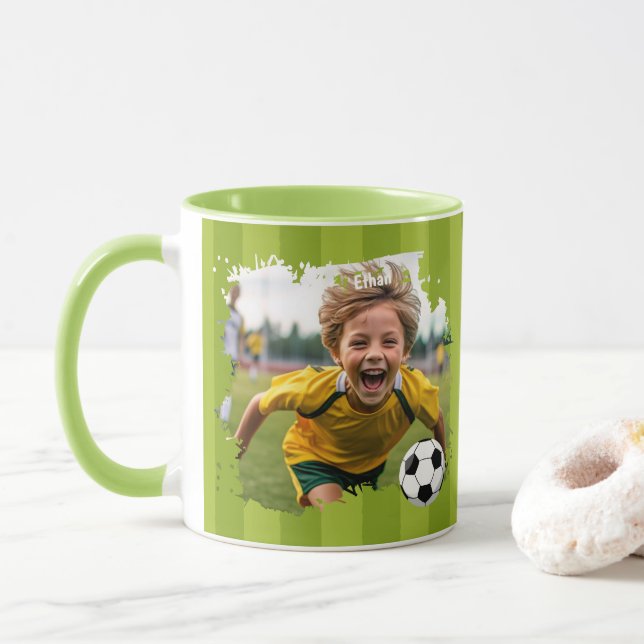 Caneca Foto personalizada do futebol - Nome e imagem pers (Com Donut)