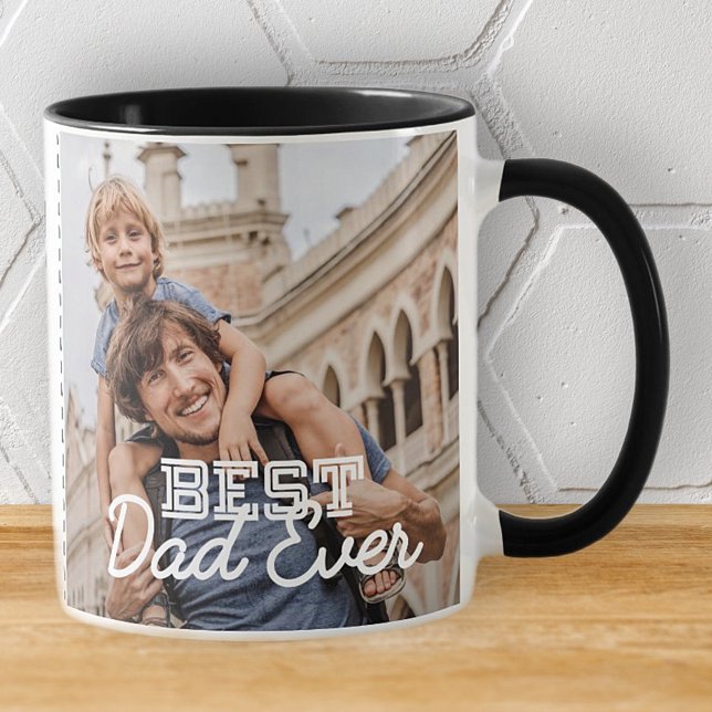 Caneca Foto personalizada do melhor Pai já Legal e modern (Criador carregado)