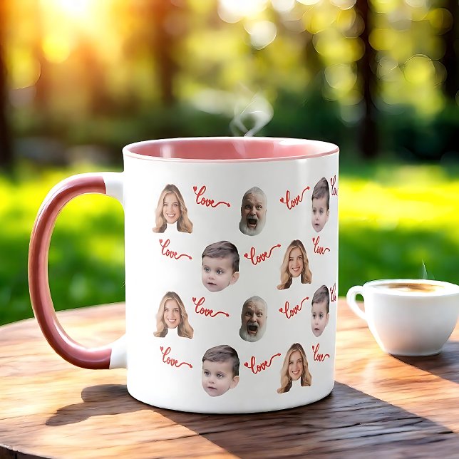 Caneca Foto personalizada do rosto da família | Face Fami (Criador carregado)