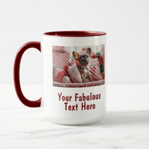 Caneca Foto personalizada e texto vermelho
